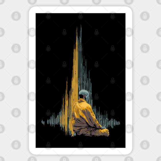 The Sacred Texts - Funny Dial-Up Monk Sticker by TuncGK